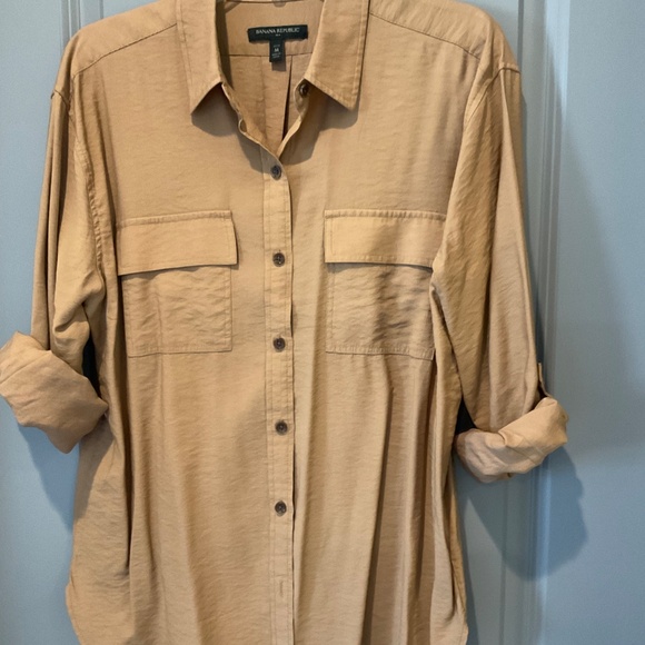 Tobacco brown button up blouse - Picture 3 of 5